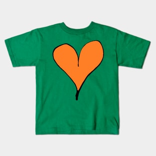 Cute Orange Heart Design Kids T-Shirt